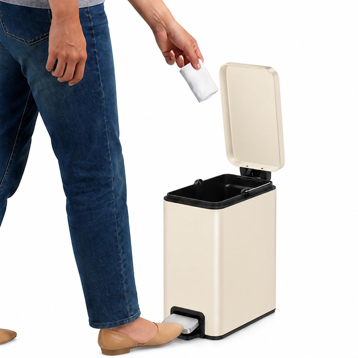 EKO Genie Bote de basura con pedal 5L Vainilla