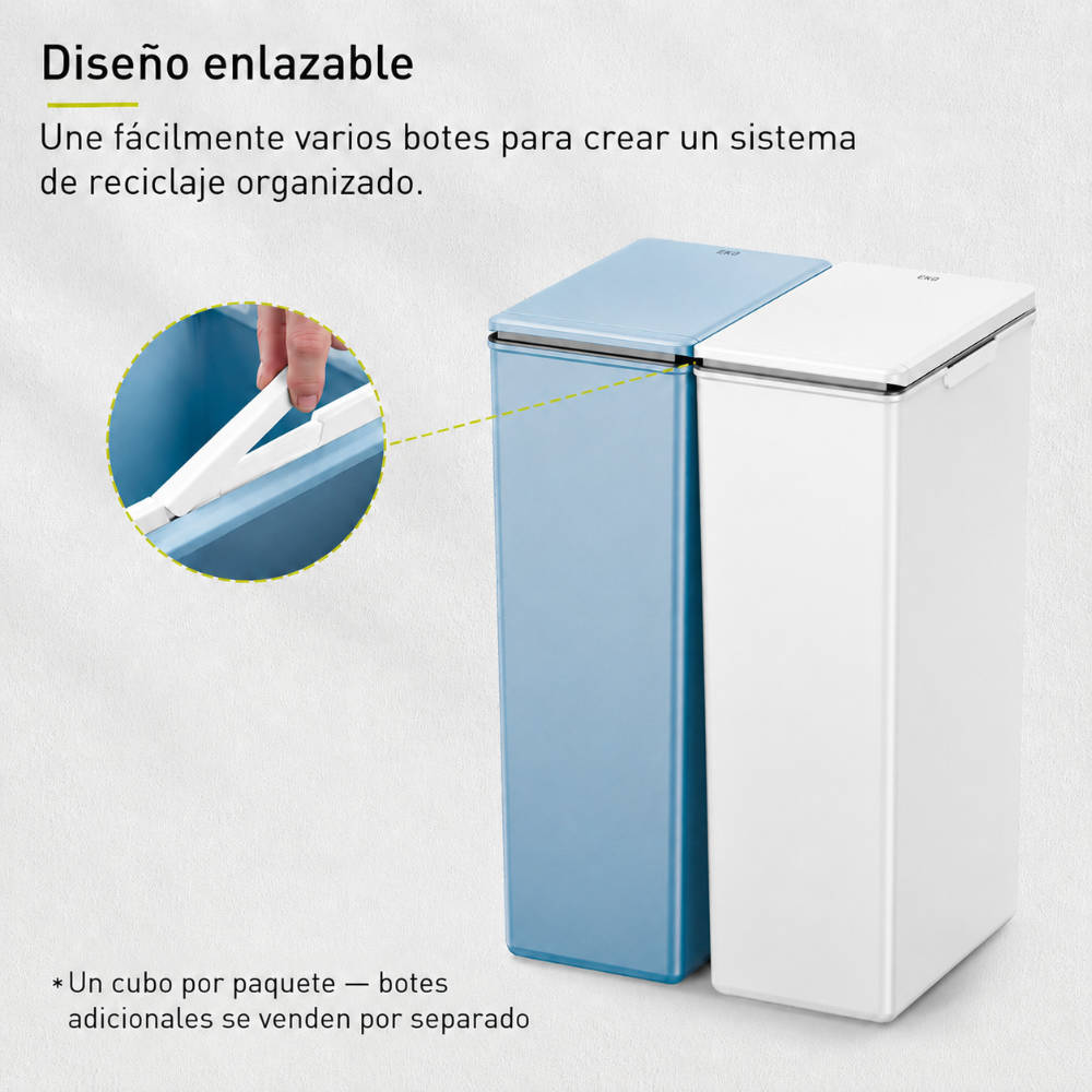 EKO - Morandi - Bote de Basura con Apertura Táctil Frontal 40 L Blanco