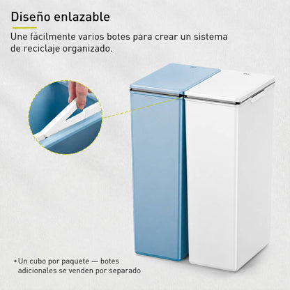 EKO - Morandi - Bote de Basura con Apertura Táctil Frontal 40 L Blanco
