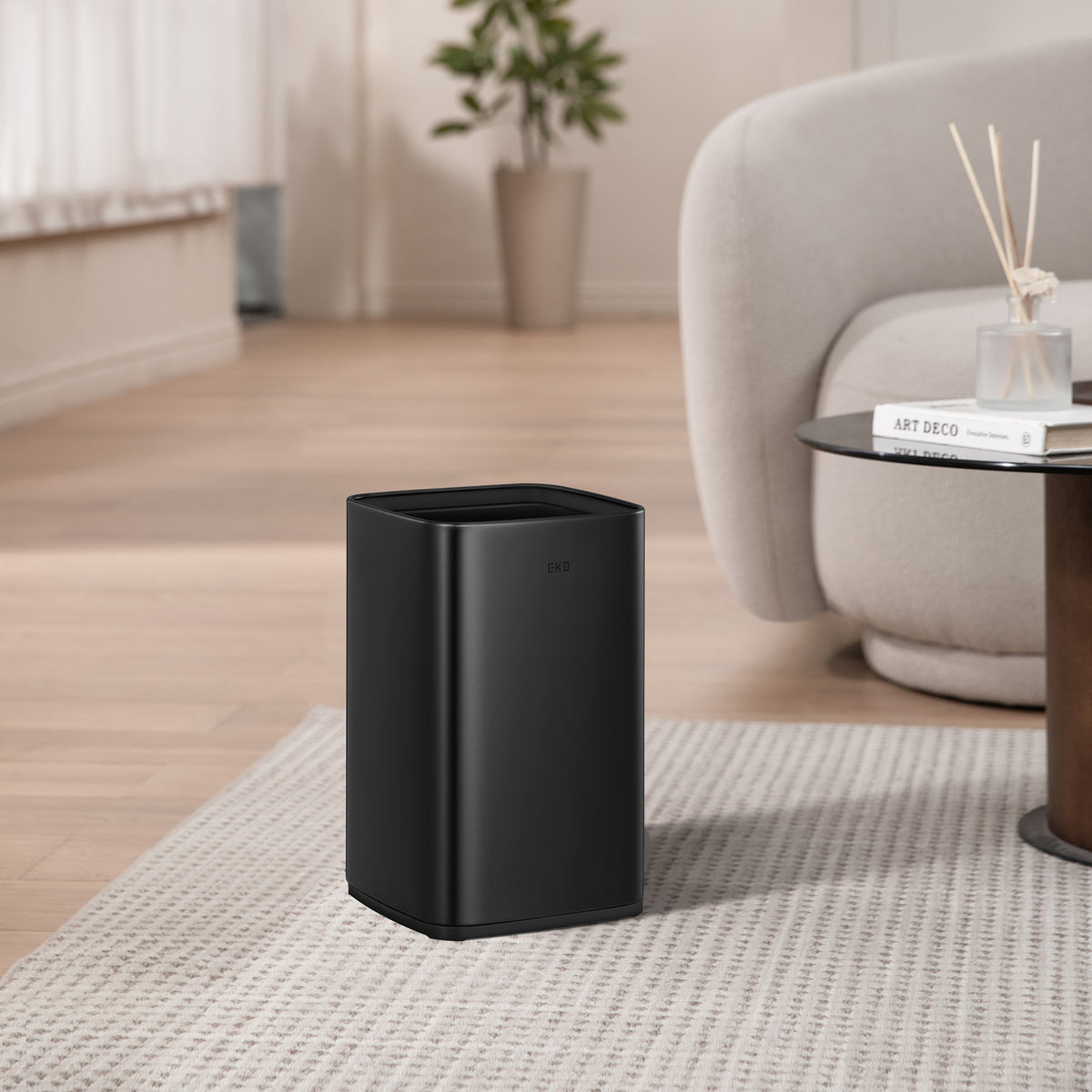 Bote de basura para baño 10L con tapa de basura de acero inoxidable
