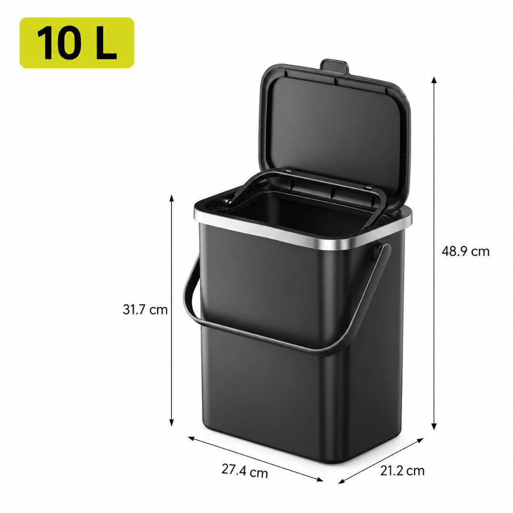 Bote de Compostaje para Cocina de 10L Negro