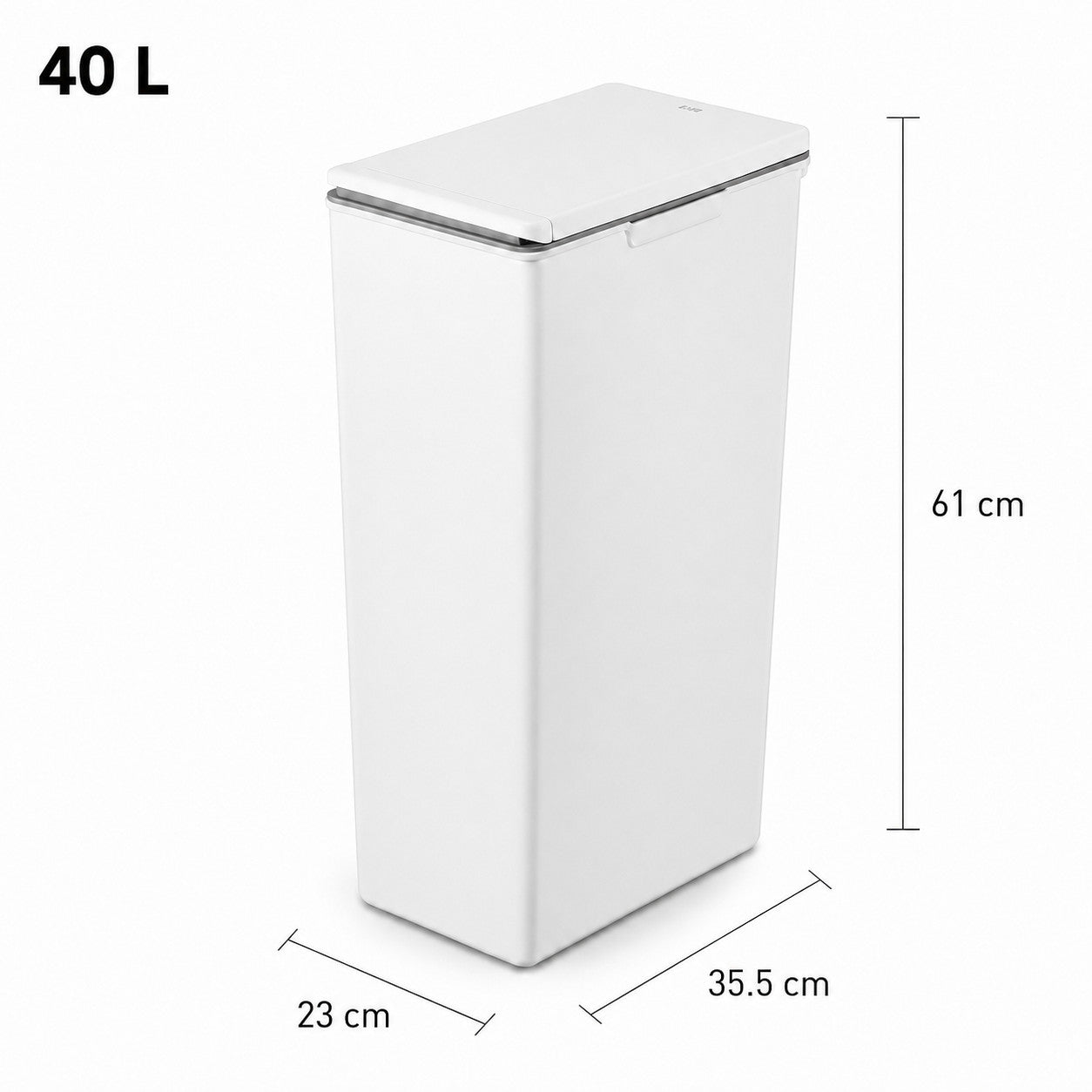 EKO - Morandi - Bote de Basura con Apertura Táctil Frontal 40 L Blanco
