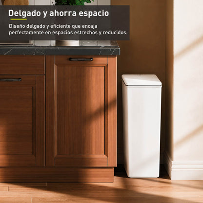 EKO - Morandi - Bote de Basura con Apertura Táctil Frontal 40 L Blanco