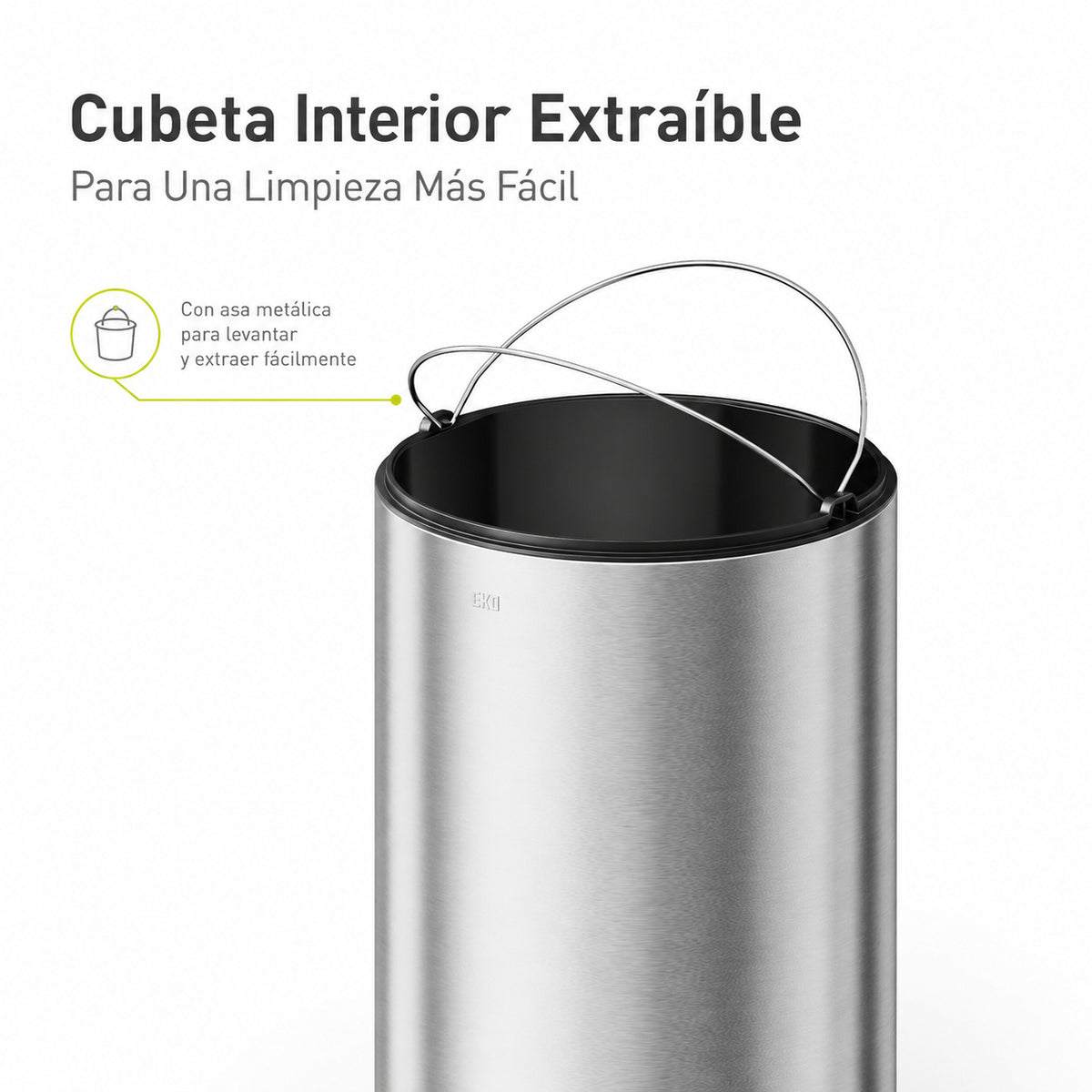 EKO - Villa - Bote de Basura Comercial con Tapa Basculante 30 L