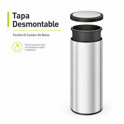 EKO - Villa - Bote de Basura Comercial con Tapa Basculante 30 L