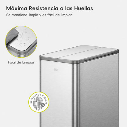 EKO - X-Wing - Cubo Pedal 50 L Acero Inoxidable Cocina