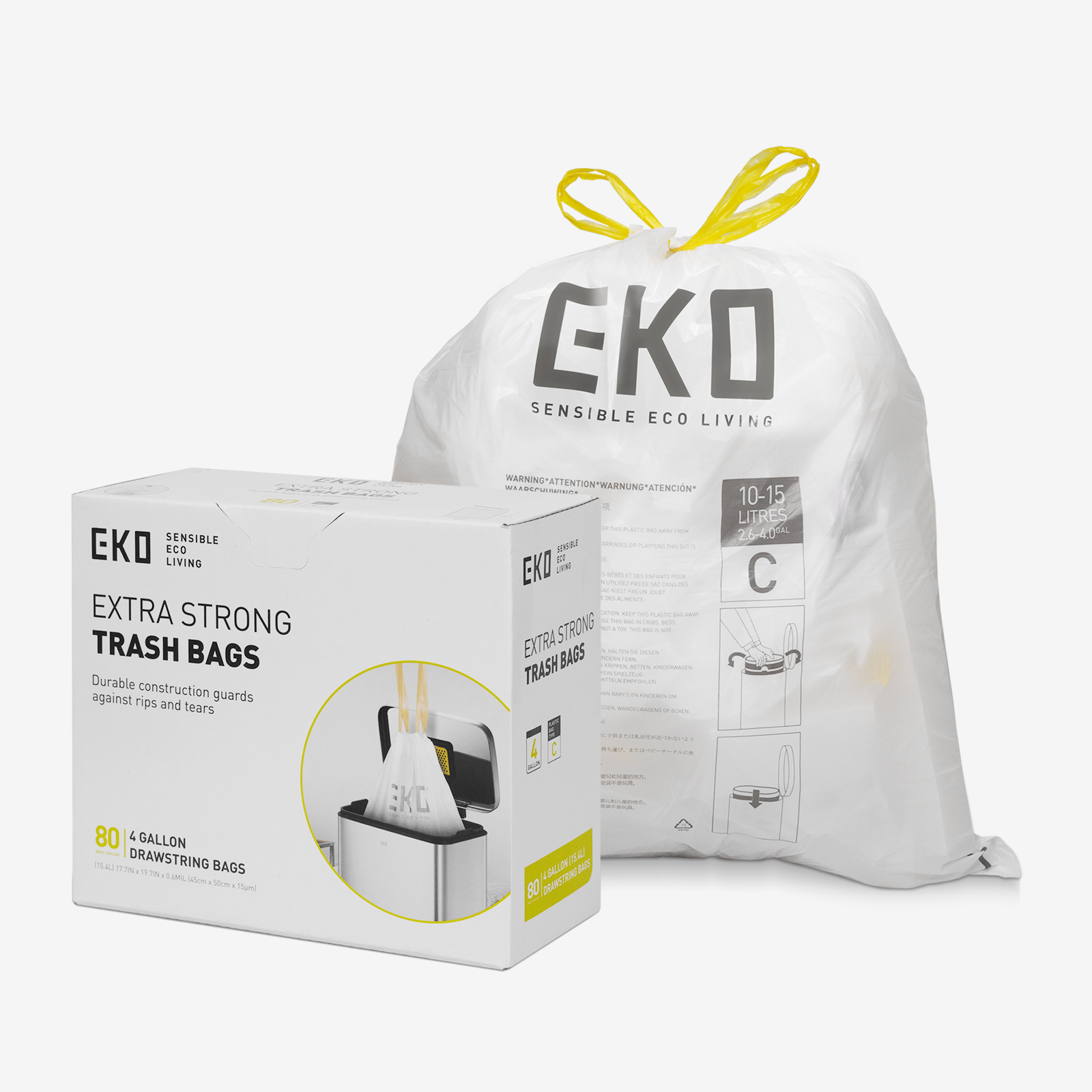 Bolsas Bote De Basura 10-15 Litros Tamaño C. 80 Bolsas EKO