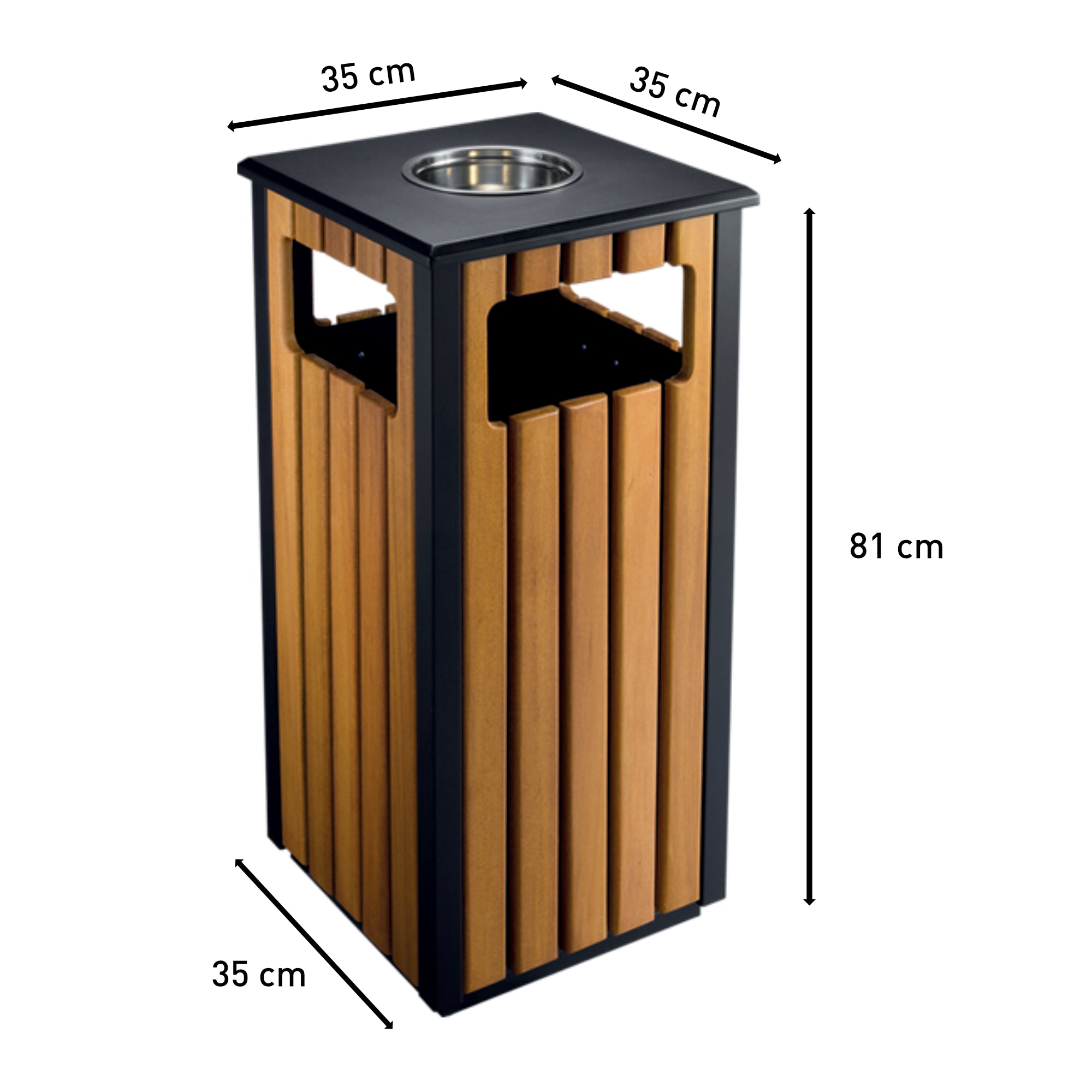 Bote de Basura para Exterior 35 L con Cenicero