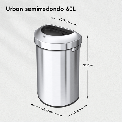 Bote de Basura Commercial 60L EKO Semiredondo Urban