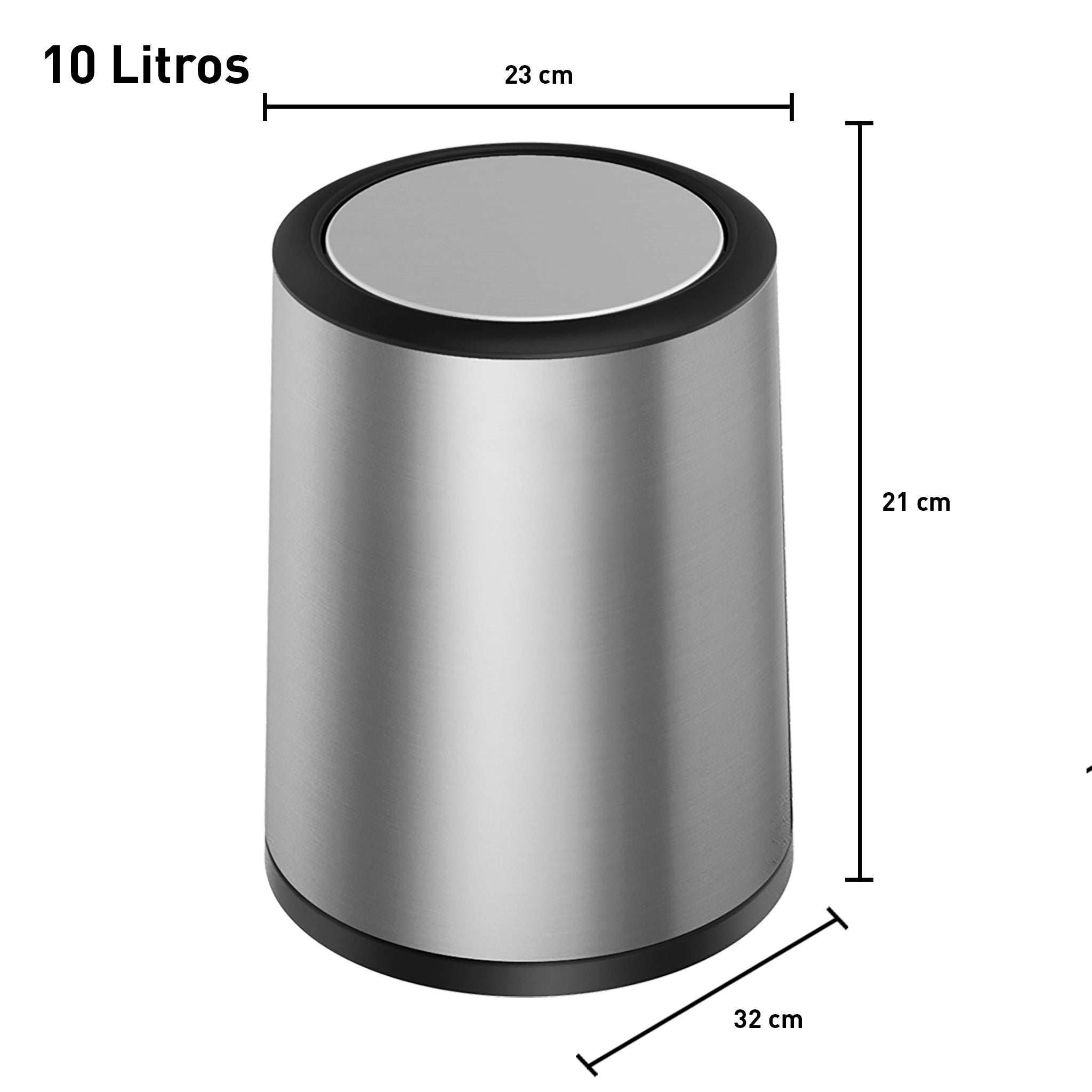 Bote de Basura Balancín 10L para Baño y Espacios Reducidos