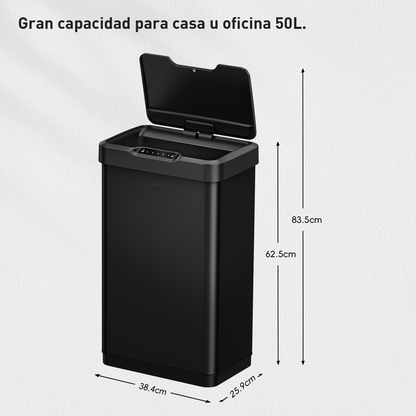 Bote de basura Sensor 50L Negro EKO Mirage