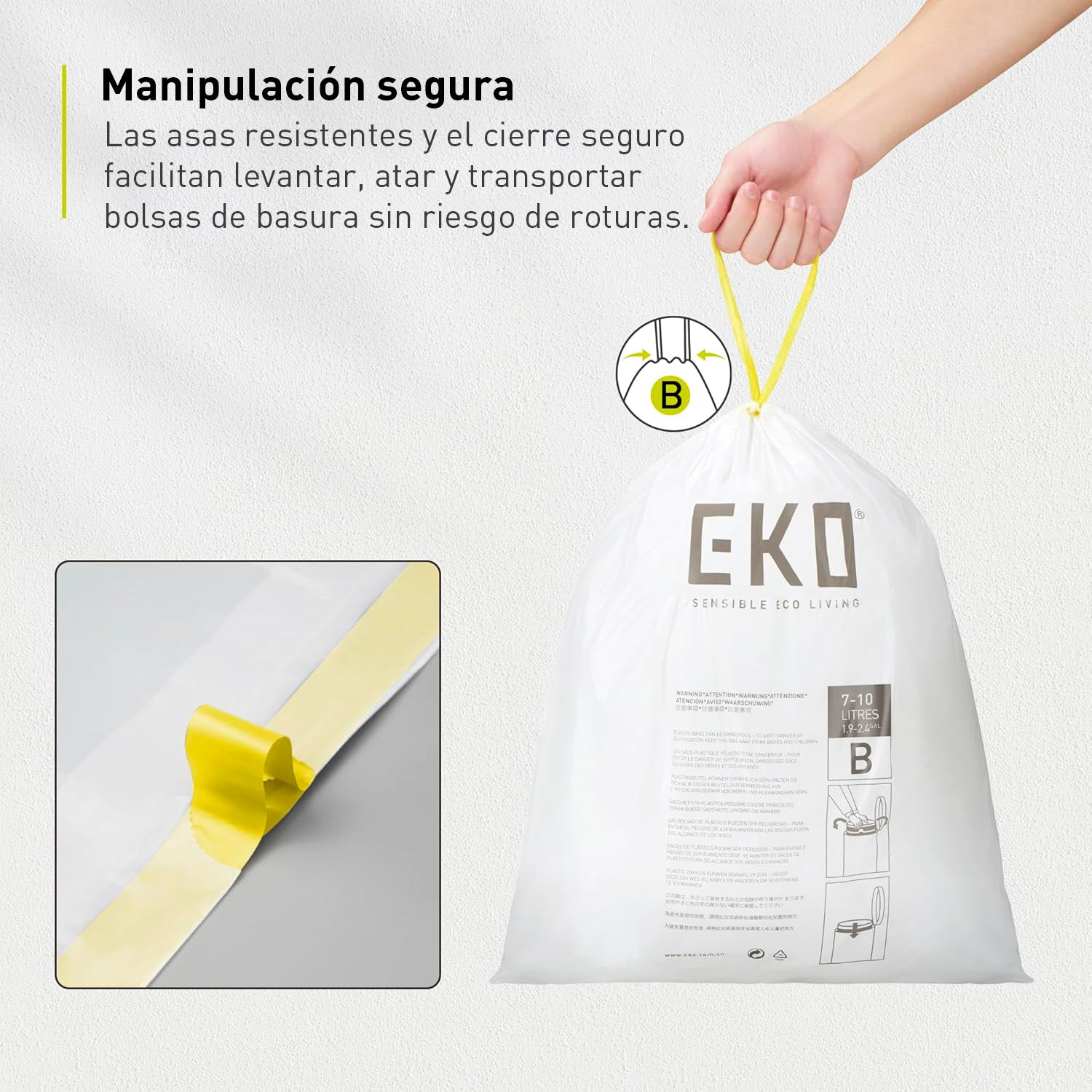 Bolsas  Bote De Basura 7 -10 Litros Tamaño B. 80 Bolsas EKO