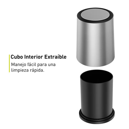 Bote de Basura Balancín 10L para Baño y Espacios Reducidos