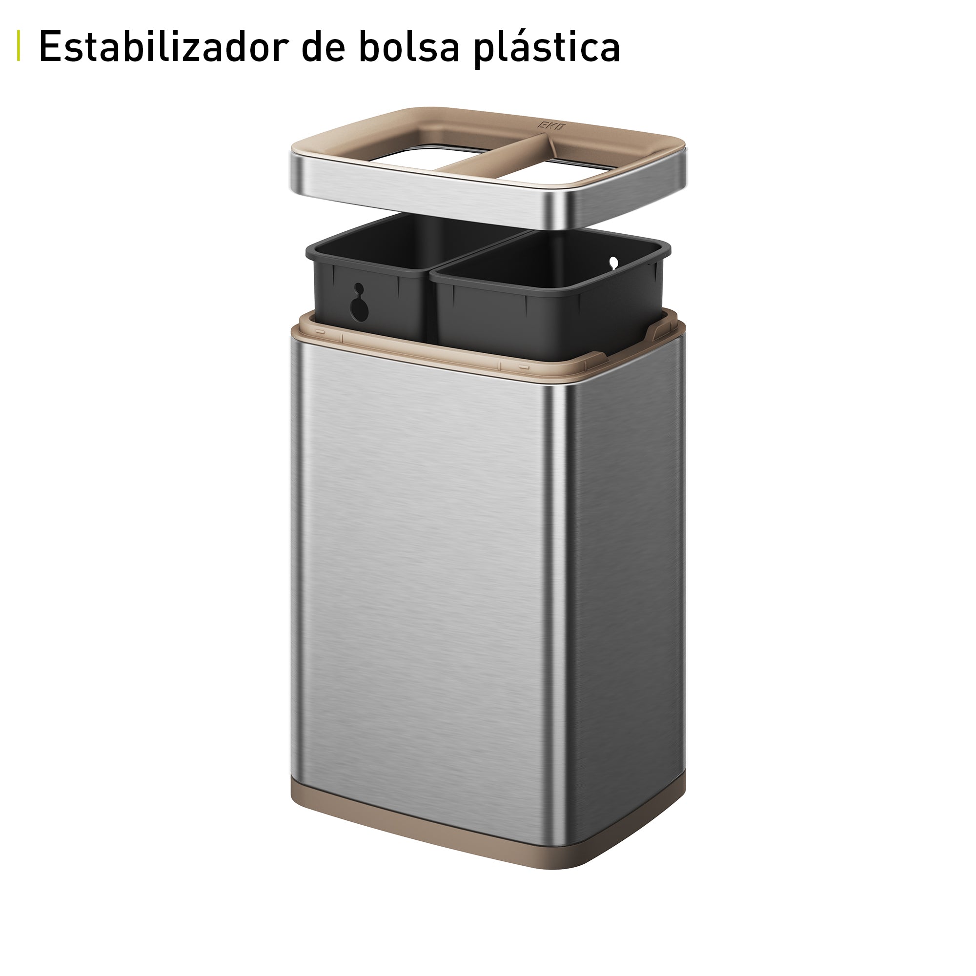 Bote de Basura para Oficina Laguna 5L+5L Con División y Tapa Abierta.