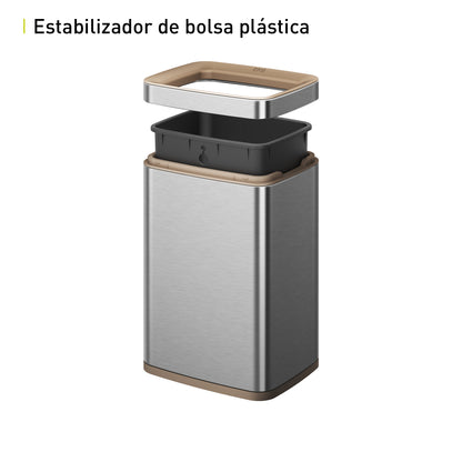Bote de Basura para Oficina Laguna 8L Metal Tapa Abierta.