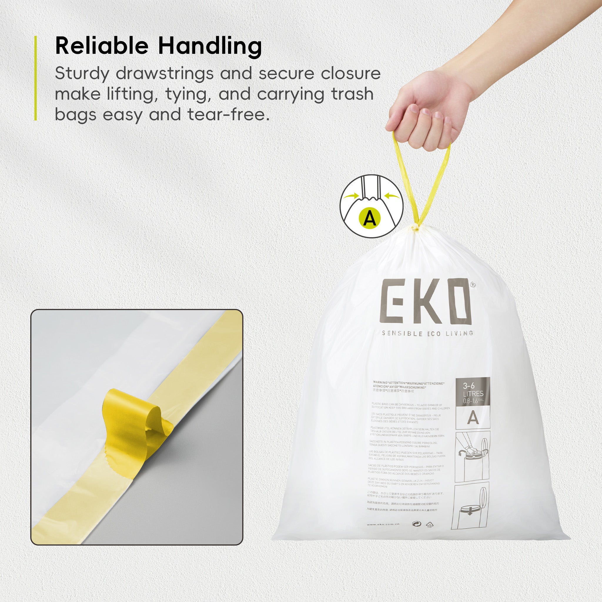 Bolsas  Bote De Basura 3-6 Litros Tamaño A 80 Bolsas EKO
