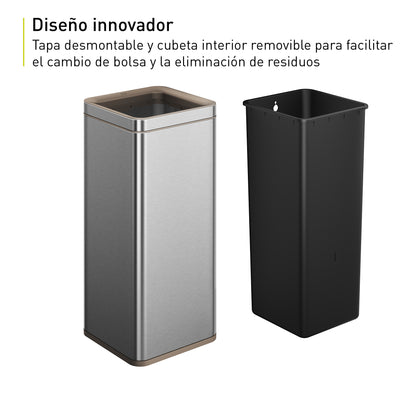 Bote de Basura para Oficina Laguna 40L Metal Tapa Abierta.