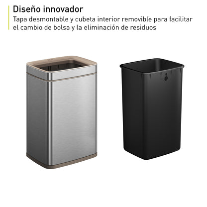 Bote de Basura para Oficina Laguna 8L Metal Tapa Abierta.