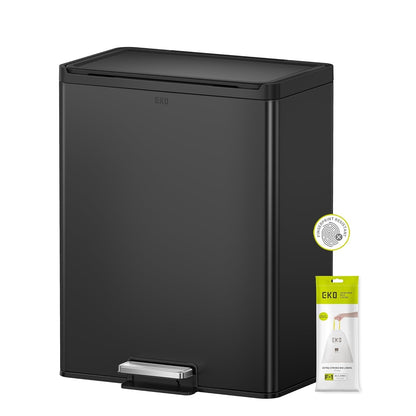 Bote de Basura 20L+20L Essential Negro Recycler 2 en 1