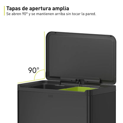 Bote de Basura 20L+20L Essential Negro Recycler 2 en 1