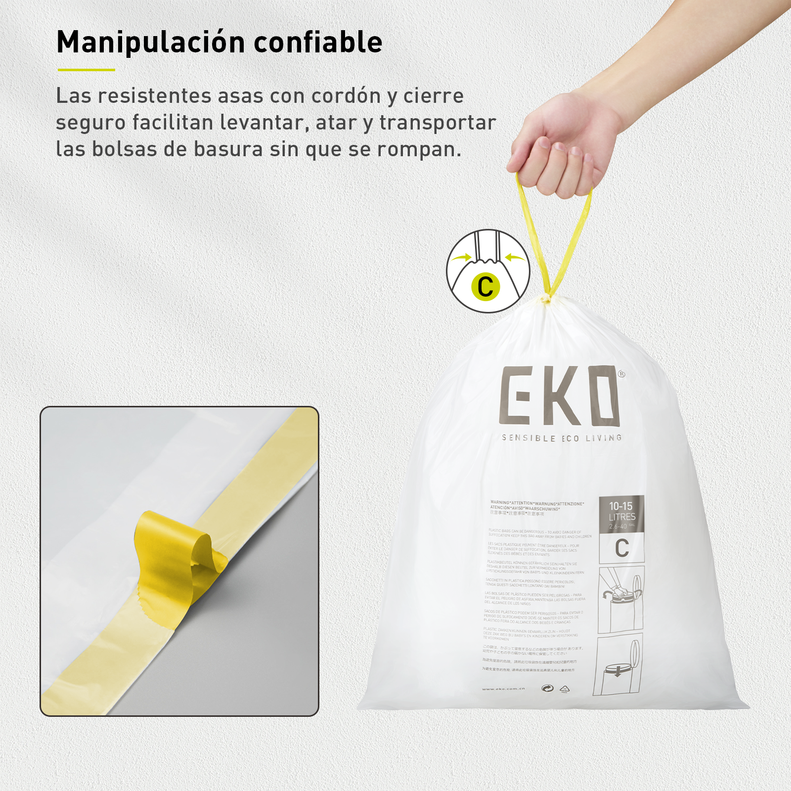 Bolsas Bote De Basura 10-15 Litros Tamaño C. 80 Bolsas EKO