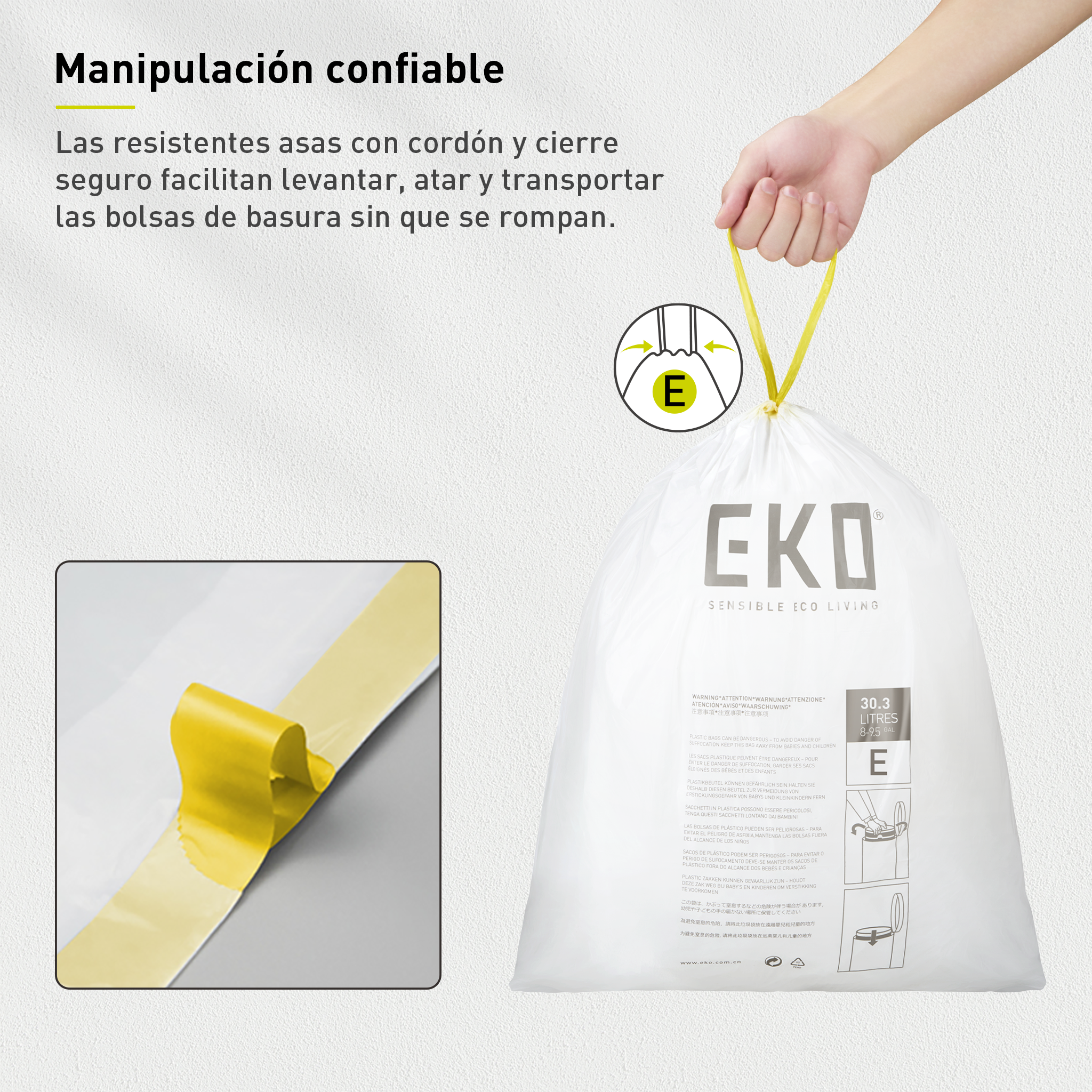 Bolsas  Bote De Basura 25-35 Litros Tamaño E 80 Bolsas EKO