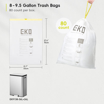 Bolsas  Bote De Basura 25-35 Litros Tamaño E 80 Bolsas EKO