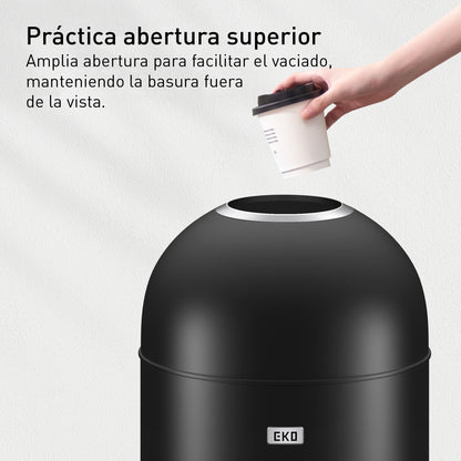 Bote de Basura Comercial Eternal 30L Negro Tapa Abierta