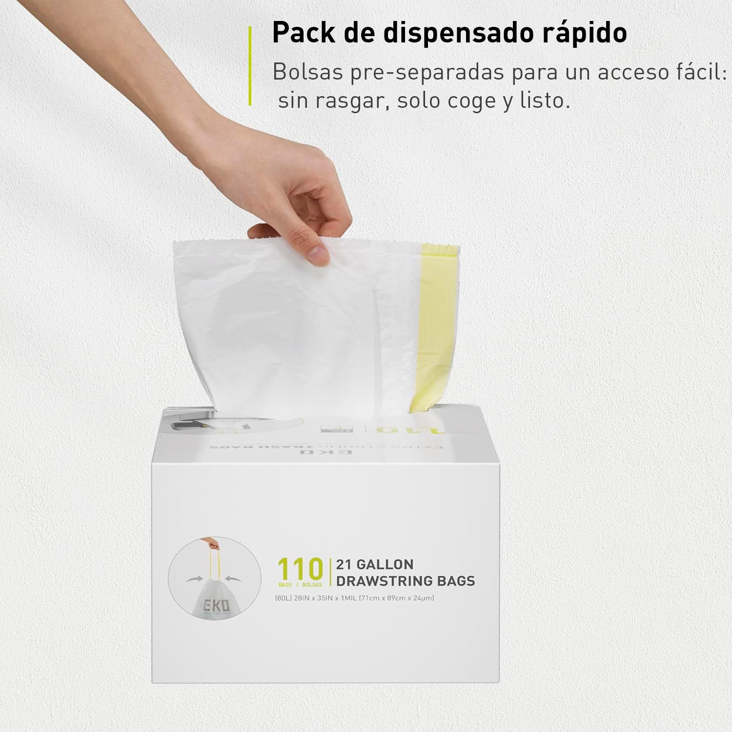 Bolsas  Bote De Basura 40-60 Litros Tamaño F. 110 Bolsas EKO