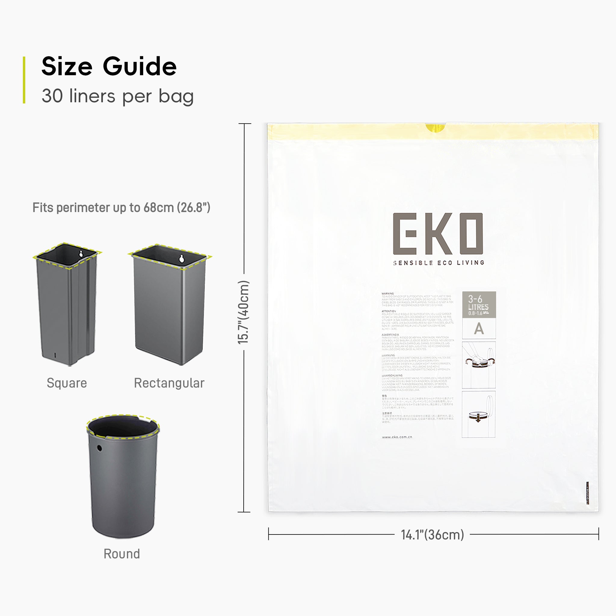 Bolsas  Bote De Basura 3-6 Litros Tamaño A 20 Bolsas EKO