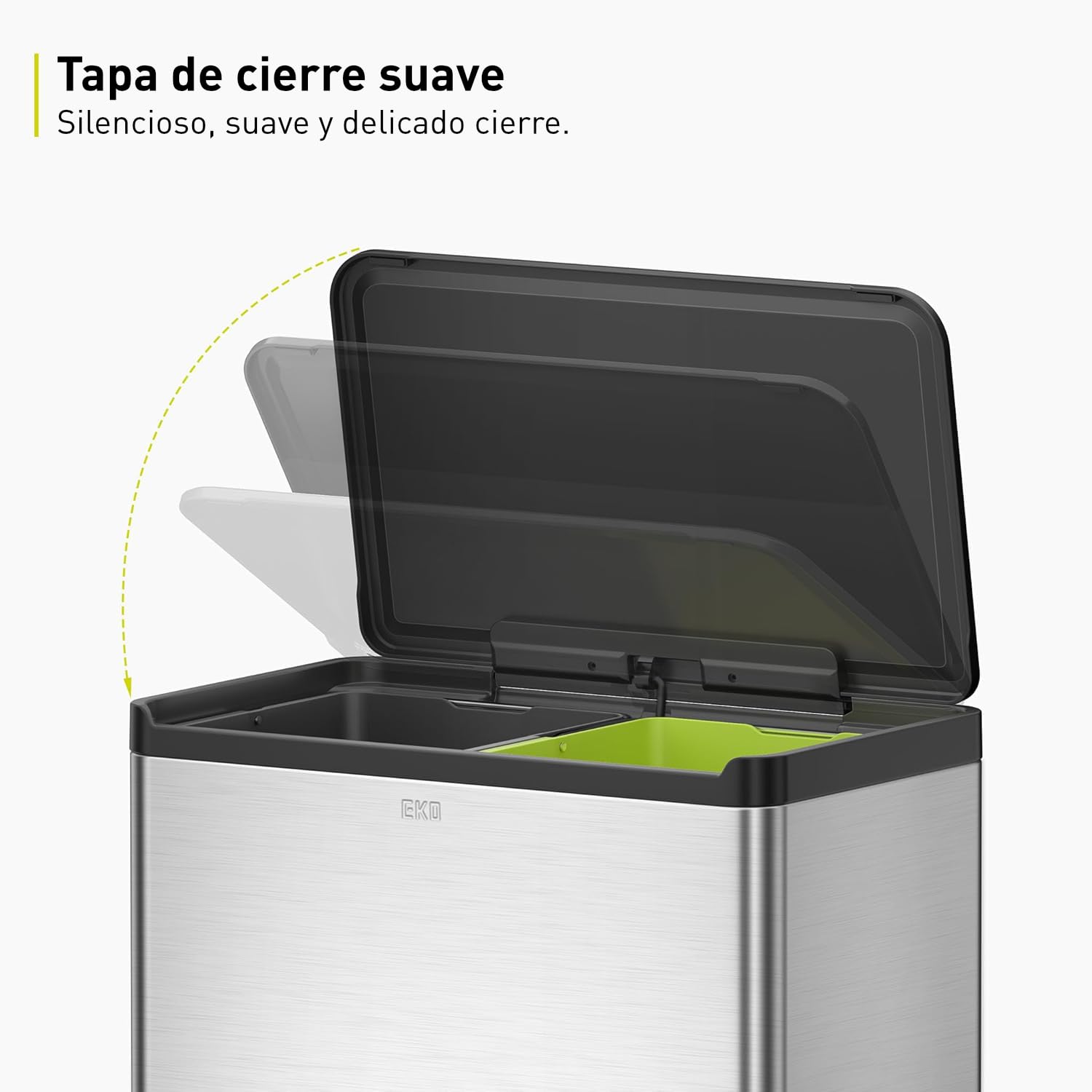 Bote de Basura 20L+20L Essential Plata Recycler 2 en 1