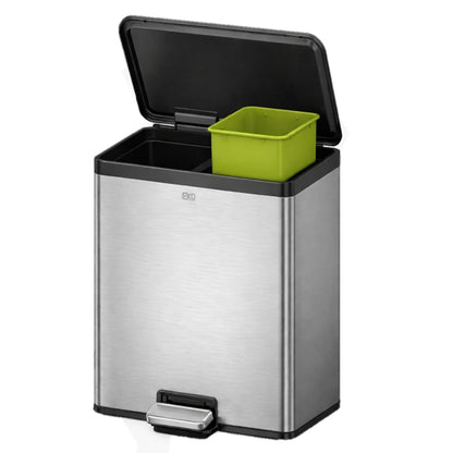 Bote de Basura 20L+20L Essential Plata Recycler 2 en 1