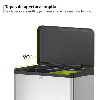 Bote de Basura 20L+20L Essential Plata Recycler 2 en 1