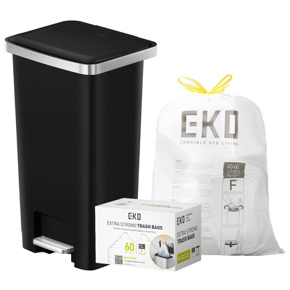 Combo Caja con 60 Bolsas + Bote de basura Pedal 45L EKO Hana
