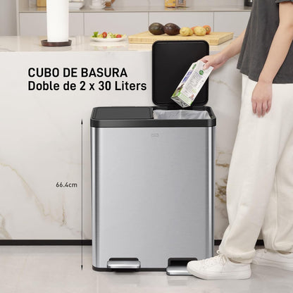 Bote de Basura 30L+30L Essential Recycler