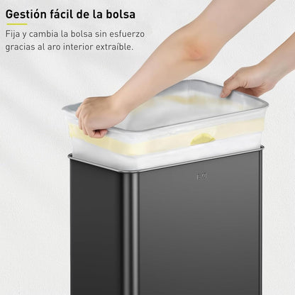 Bote de basura Inteligente con Sensor Automatico 80L EKO Mirage Negro