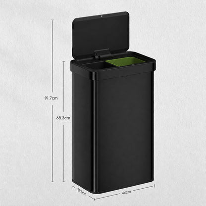 EKO Bote de Basura Nova Mirage 30L+30L Negro. sensor de movimiento. Acero Inoxidable Cepillado. Cierre silencioso.