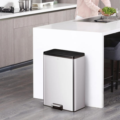 Bote de Basura 20L+20L Essential Plata Recycler 2 en 1