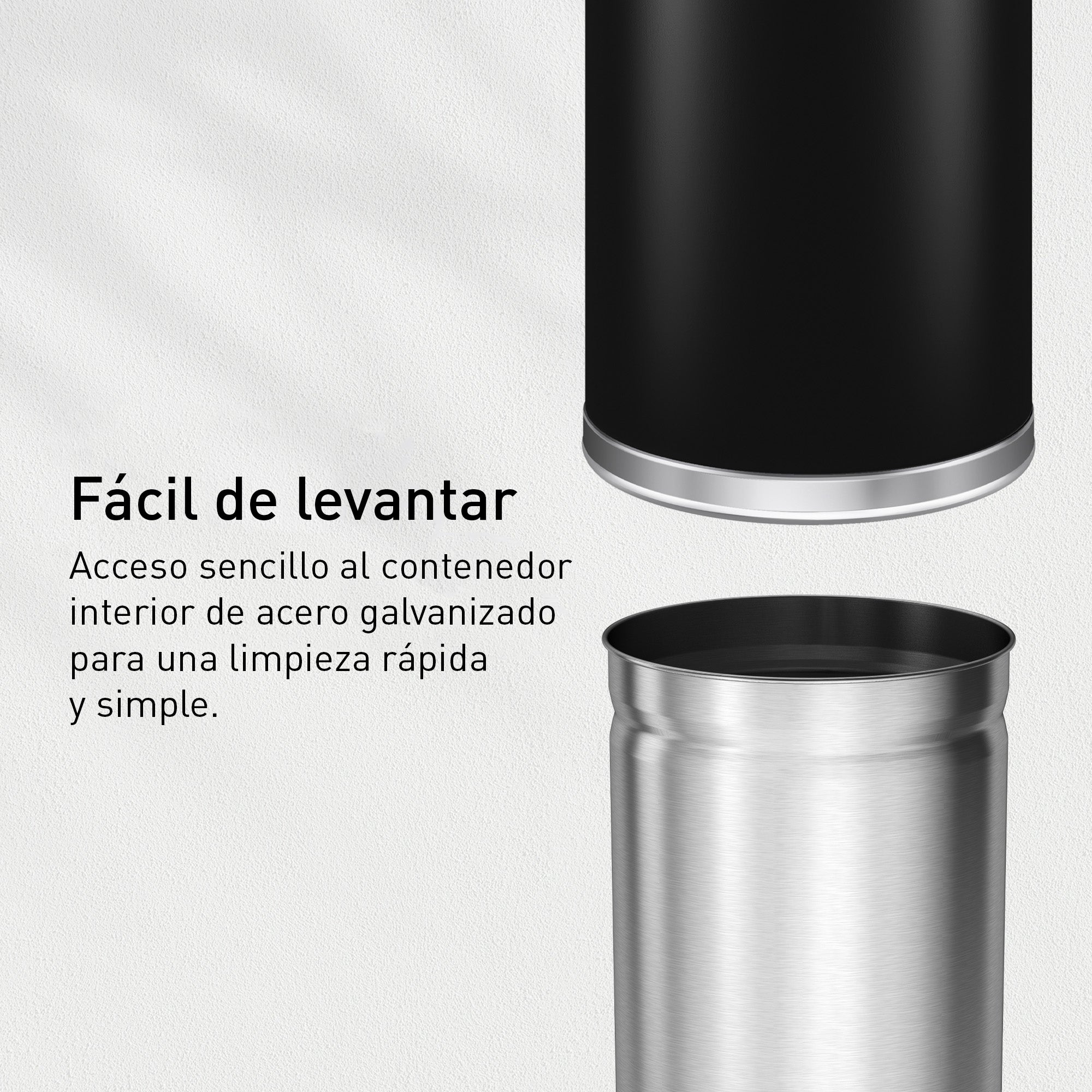 Bote de Basura Comercial Eternal 30L Negro Tapa Abierta