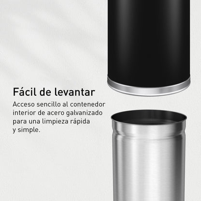 Bote de Basura Comercial Eternal 30L Negro Tapa Abierta