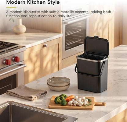 Bote de Compostaje para Cocina de 10L Negro