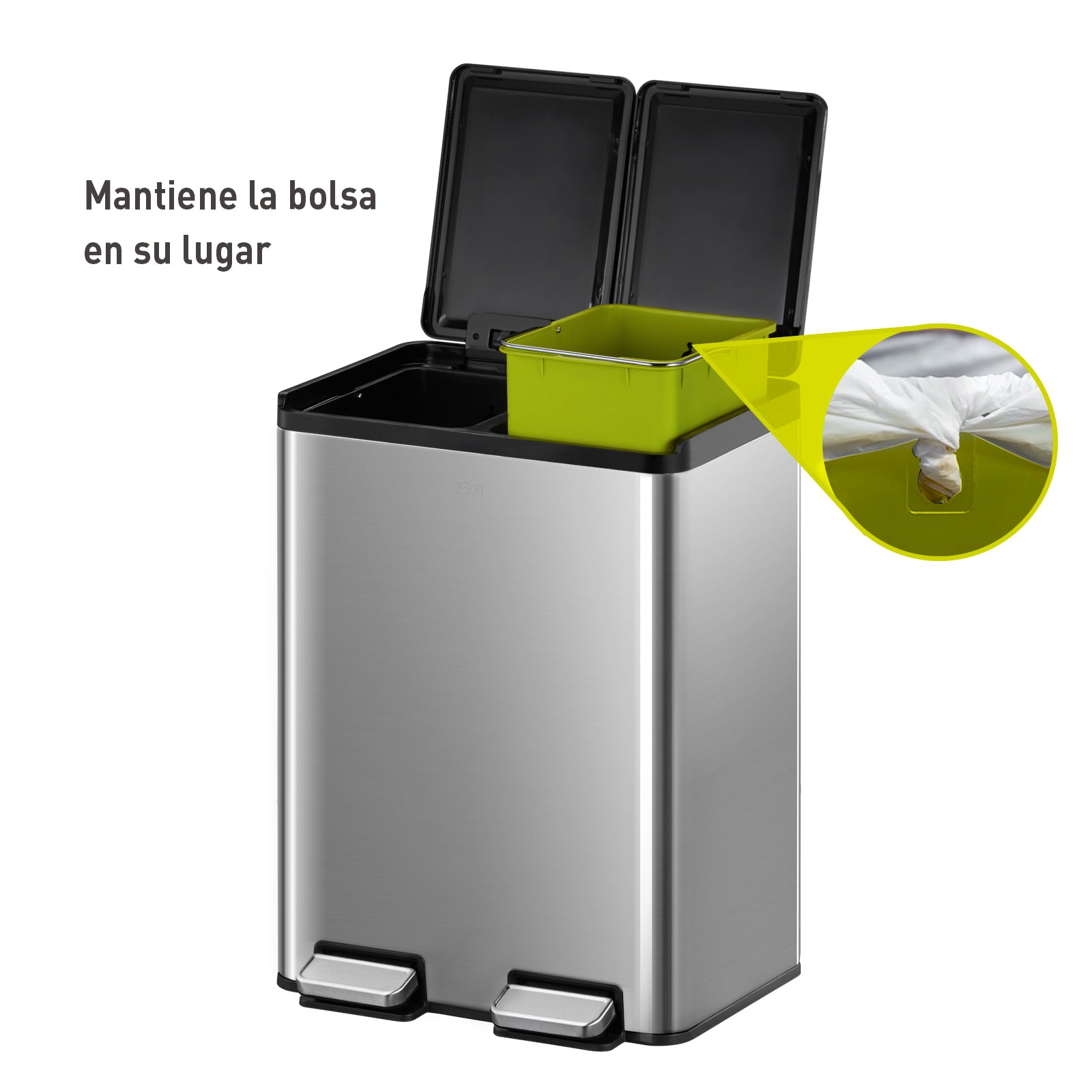 Bote de basura doble 40L EKO Recycler