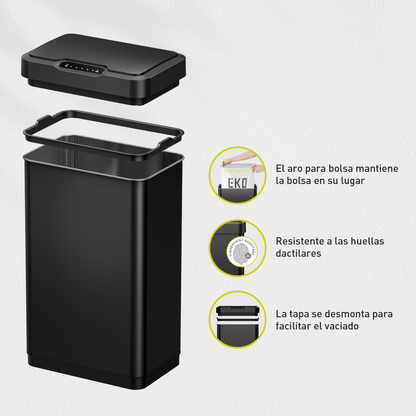 Bote de basura Sensor 50L Negro EKO Mirage