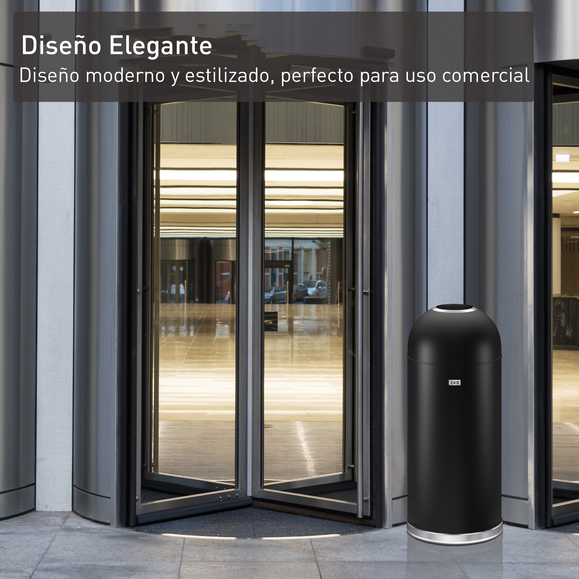 Bote de Basura Comercial Eternal 30L Negro Tapa Abierta