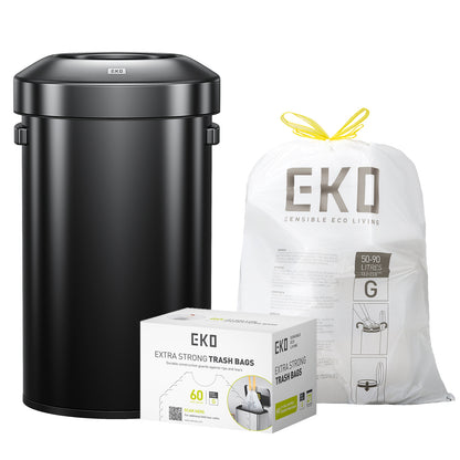 Combo Caja de 60 Bolsas + Bote de Basura Commercial 60L EKO Urban Negro