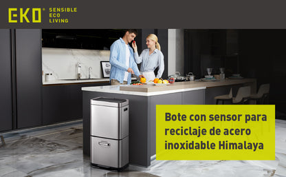 Bote de basura inteligente con Sensor Automatico 60L reciclaje EKO Himalaya