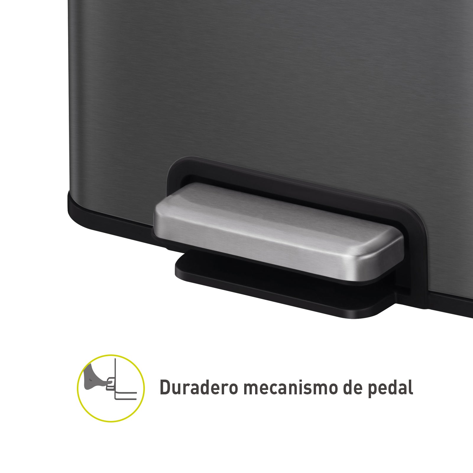 Bote de basura Negro con pedal 30L EKO Madison