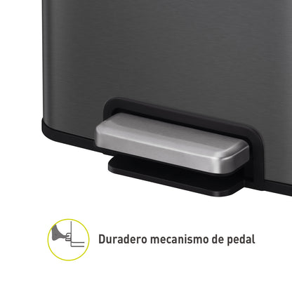 Bote de basura Negro con pedal 30L EKO Madison