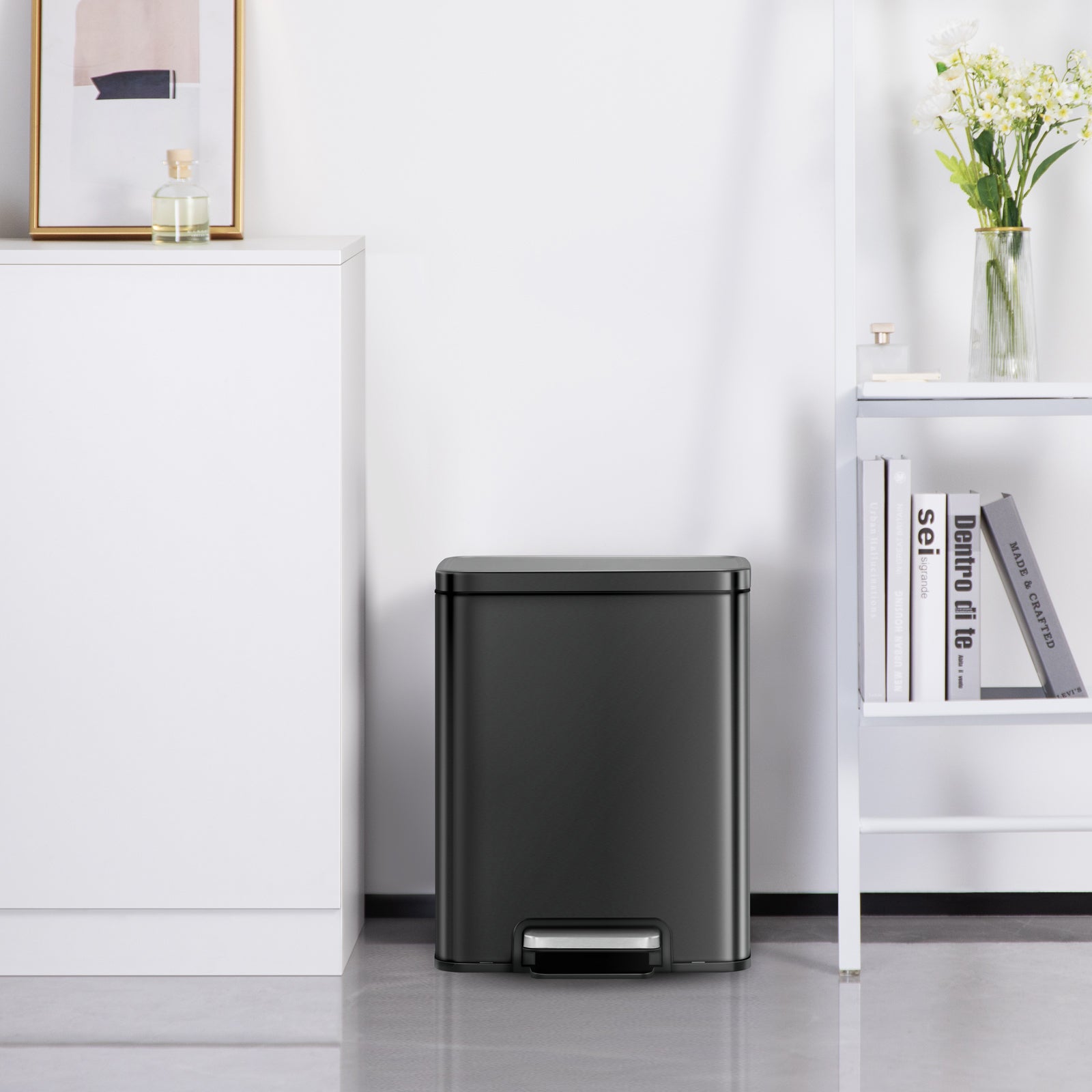 Bote de basura Negro con pedal 20L EKO Madison