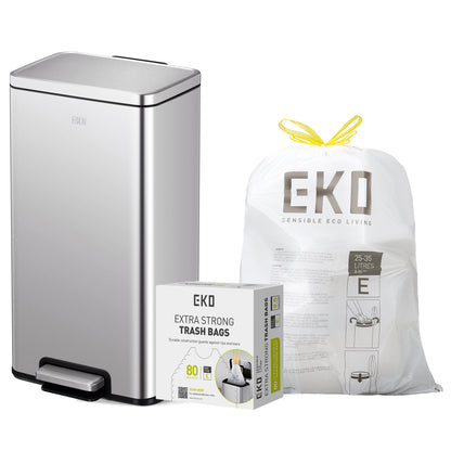 Combo Caja con 80 Bolsas + Bote de basura con pedal 30L EKO Madison